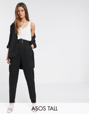 asos tall black trousers