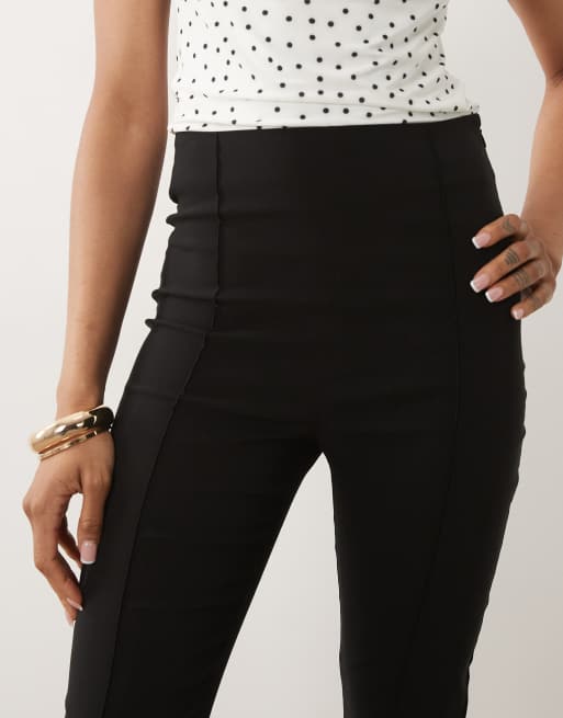 ASOS DESIGN Tall bengaline high waist side split capri pant in black, 5 of 5