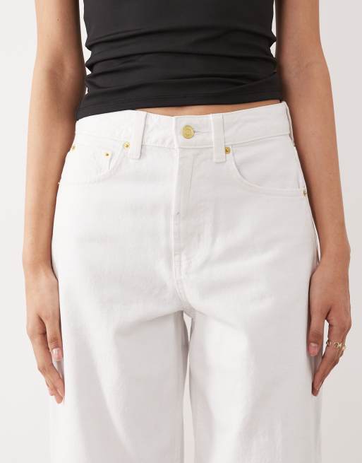 ASOS DESIGN Tall – Białe dopasowane jeansy z baryłkowymi nogawkami, 5 z 5