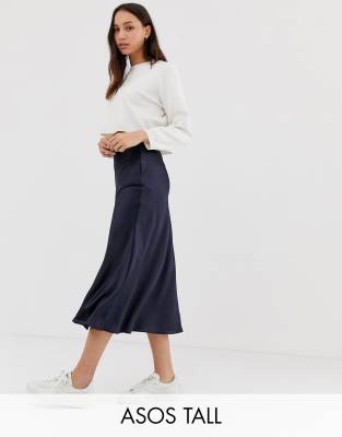 satin midi skirt asos