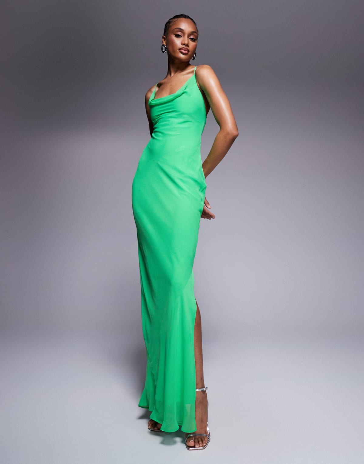 ASOS DESIGN Tall bias strappy cross back maxi in green
