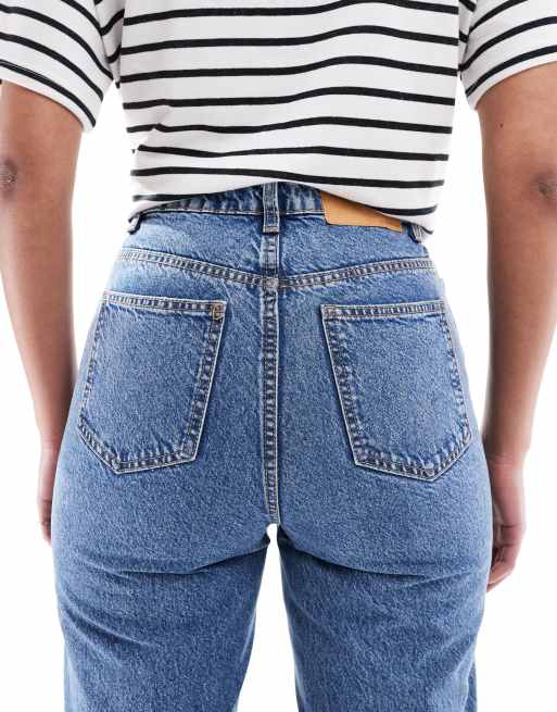 ASOS DESIGN Tall - Blå afslappede mom-jeans med høj talje, 4 af 5