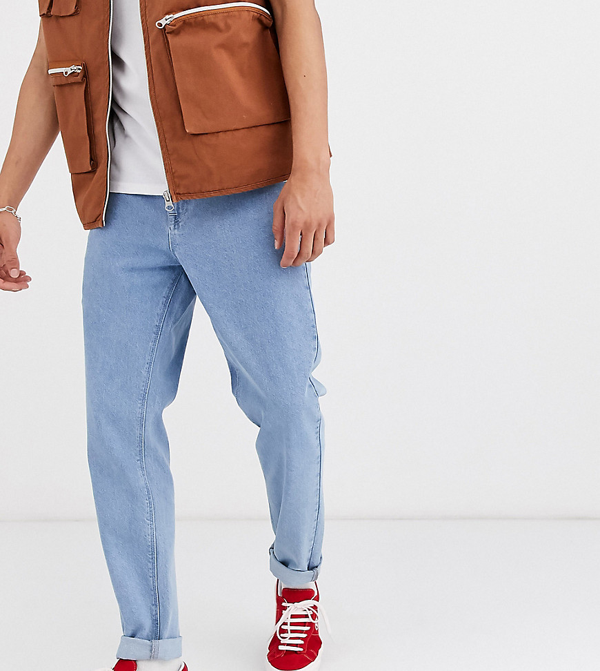 ASOS DESIGN Tall – Blå stentvättade klassiska rigid jeans