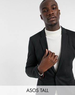 Homme DESIGN Tall - Blazer super ajusté en jersey - Noir