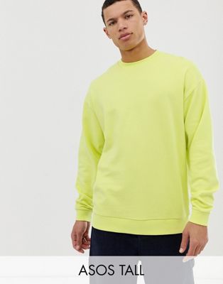 ASOS DESIGN Tall – Blekt limegrön sweatshirt i oversize-modell