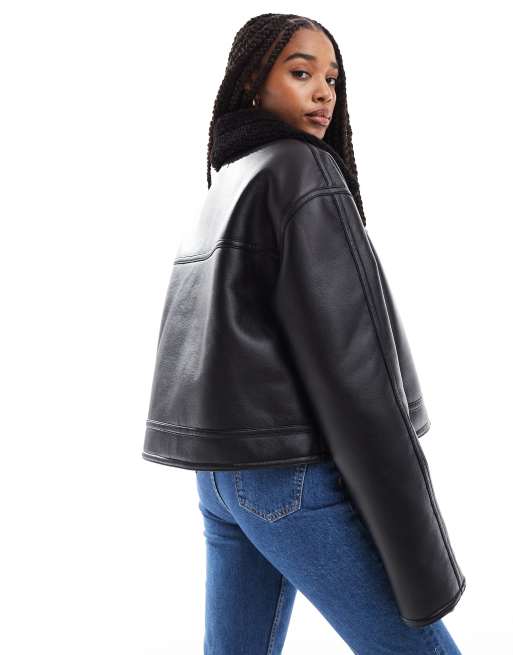 ASOS DESIGN Tall - Blouson aviateur à col cheminée - Noir, 2 de 4