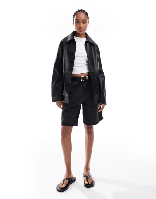 ASOS DESIGN Tall - Blouson Harrington en imitation cuir - Noir, 2 de 4