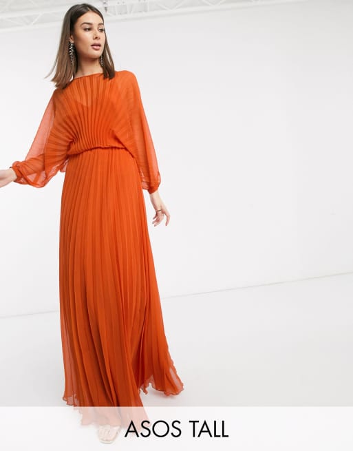 Pleated maxi dress store asos