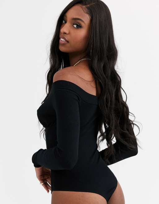 Black off outlet the shoulder leotard