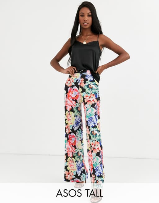 floral wide leg jeans