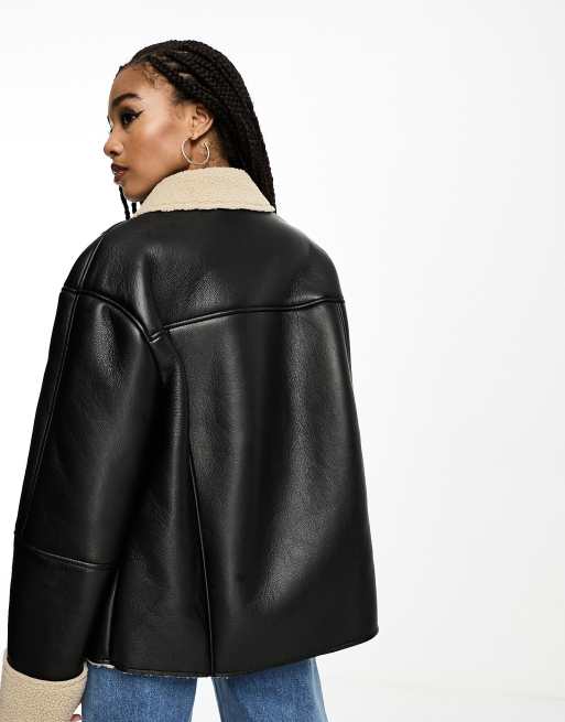 Asos hot sale borg jacket