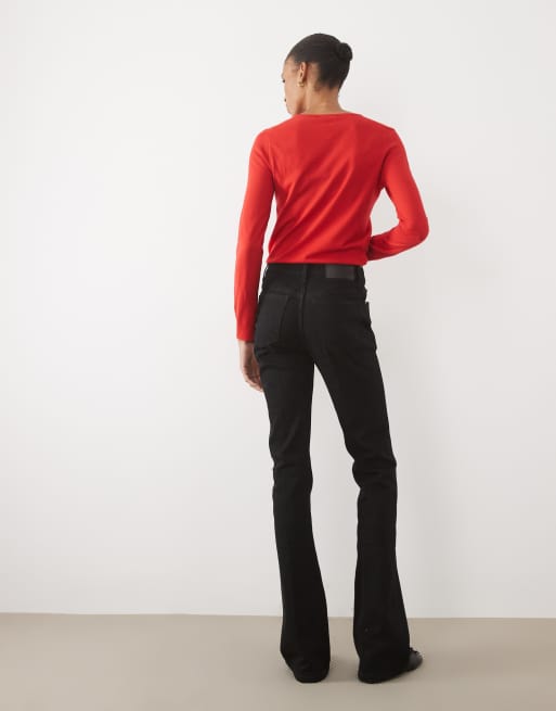 ASOS DESIGN Tall bootcut flare jean in black, 3 of 5