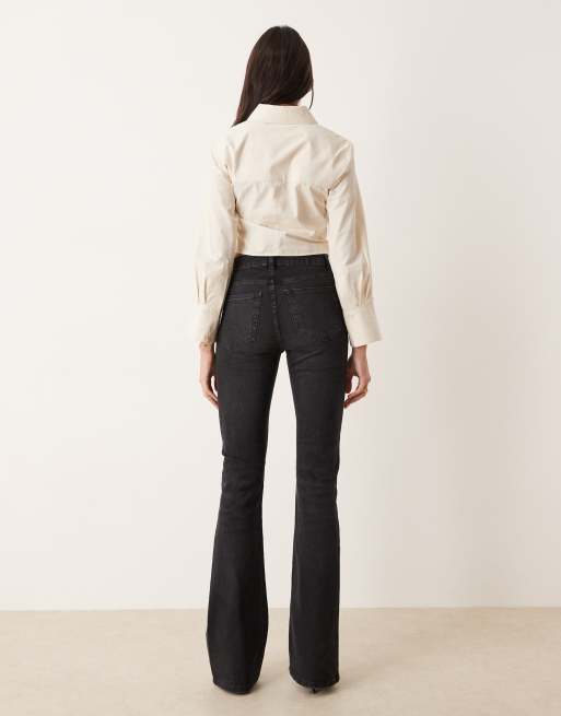 ASOS DESIGN Tall bootcut flare jeans in black, 3 of 5