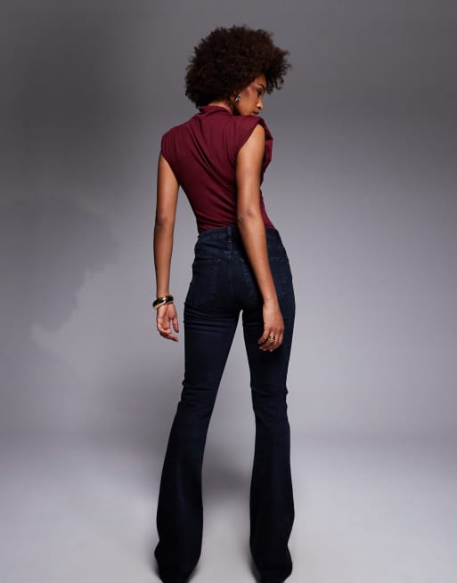 ASOS DESIGN Tall bootcut flare jeans in blue black, 3 of 5
