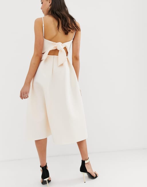 Asos design bow clearance back midi prom dress