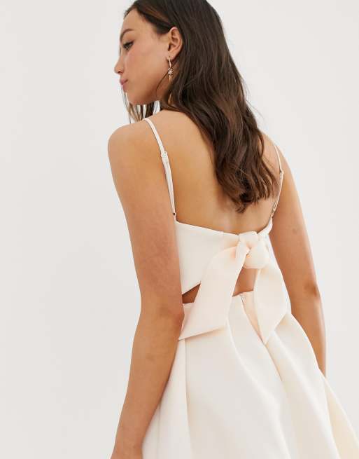 Asos bow back midi best sale prom dress