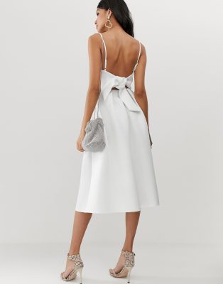 asos design bow back midi prom dress