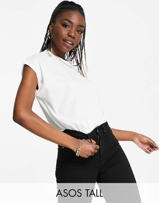 ASOS DESIGN Tall boxy sleeveless t-shirt in white