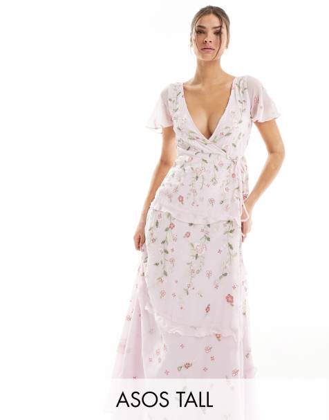 Floral wrap clearance maxi