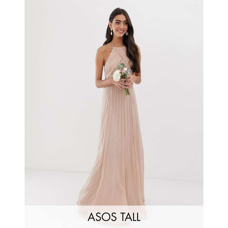 Asos design bridesmaid pinny shop maxi dress with ruched bodice