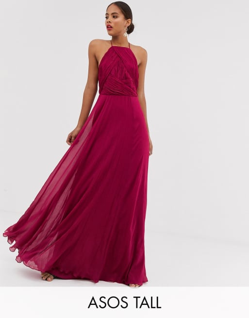 ASOS Tall ASOS DESIGN Tall Bridesmaid ruched waist maxi dress with