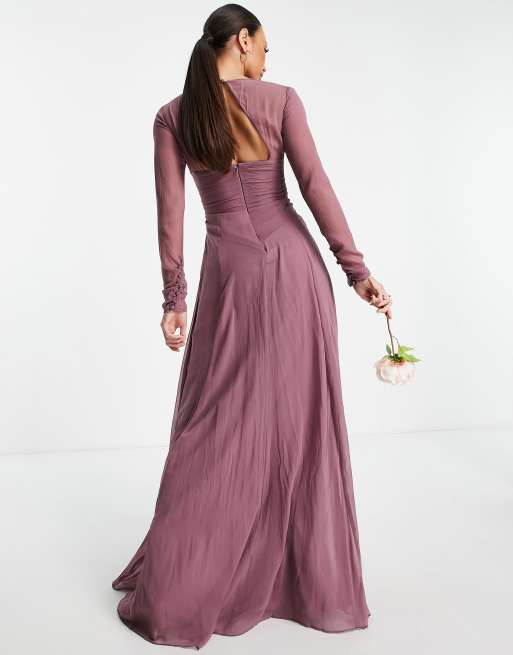 Asos mauve 2024 bridesmaid dresses