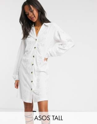 tall white shirt dress