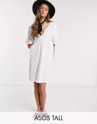 white mini swing dress