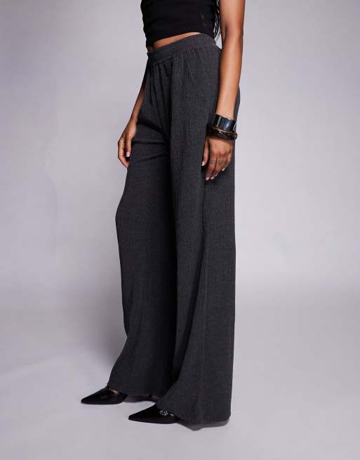 ASOS DESIGN Tall - Broek met wijde pijpen en textuur in zwart, 3 van 5