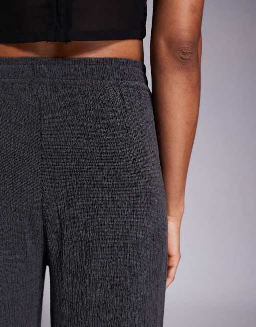 ASOS DESIGN Tall - Broek met wijde pijpen en textuur in zwart, 4 van 5