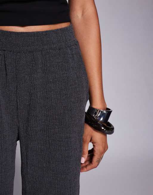 ASOS DESIGN Tall - Broek met wijde pijpen en textuur in zwart, 5 van 5