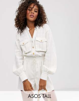 tall white playsuit
