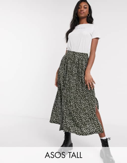 Asos design midi skirt with cheap button front