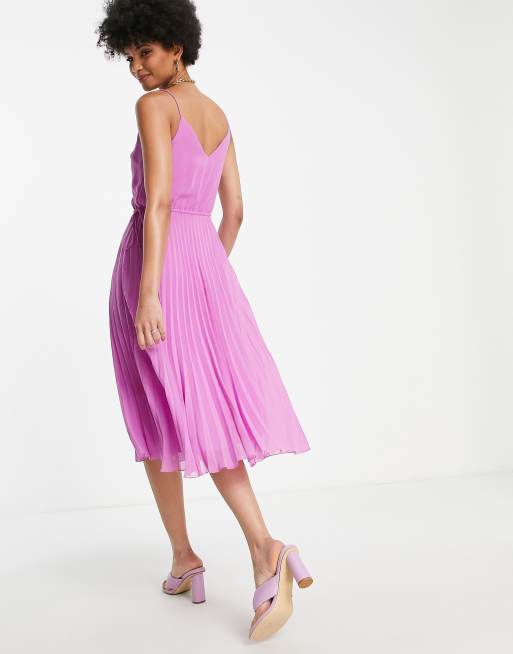 Asos design double layer pleated cami midi clearance dress