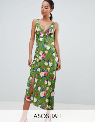 asos green slip dress