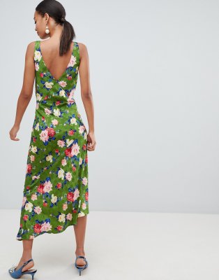 asos green slip dress