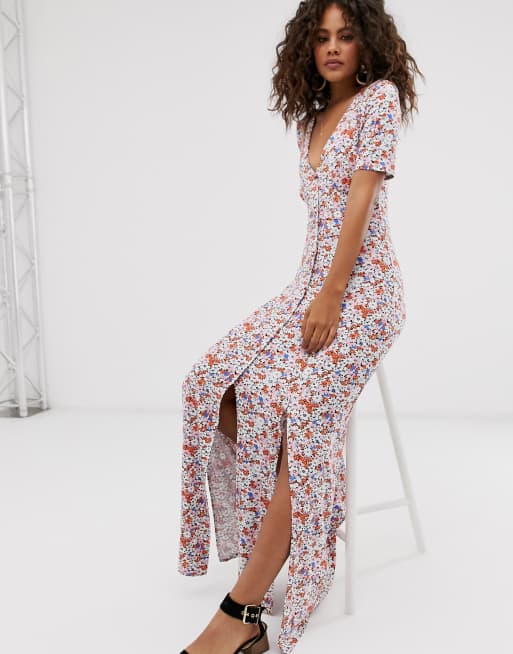 asos button through maxi tea dress