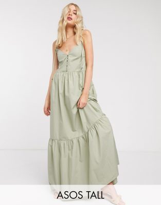 cotton poplin maxi dress