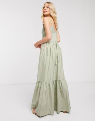 tiered cotton maxi dress