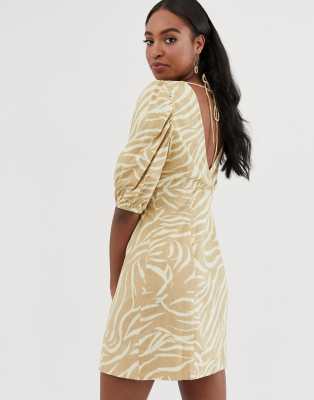 asos yellow zebra dress
