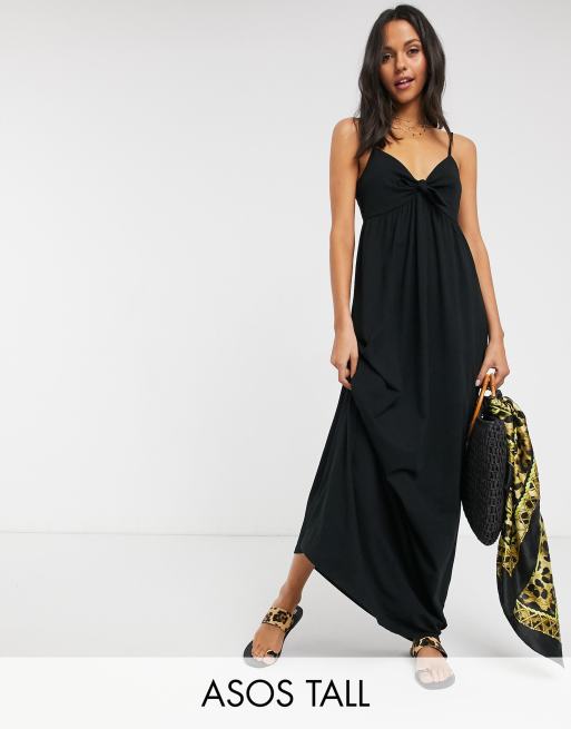 Robe longue noir bretelle hot sale