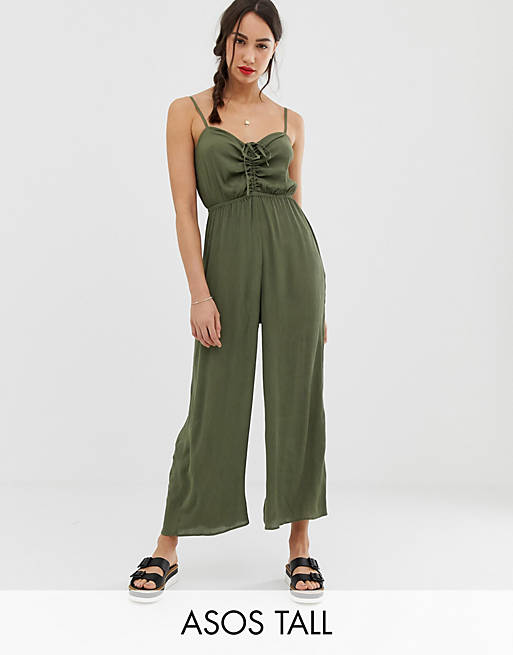 ASOS DESIGN tall cami jumpsuit with gathered bodice detail | ASOS