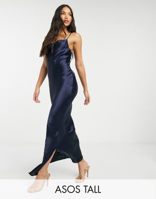 navy satin slip