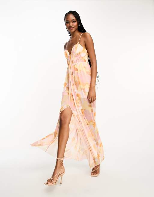 Second female heat sales wrap maxi dress