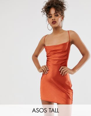 orange slip dress