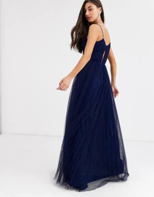 asos design soft tulle maxi dress