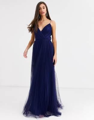 asos design soft tulle maxi dress