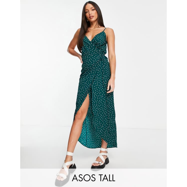 Asos polka store dot wrap dress