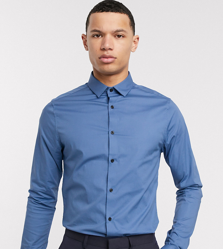 ASOS DESIGN Tall - Camicia skinny stretch blu