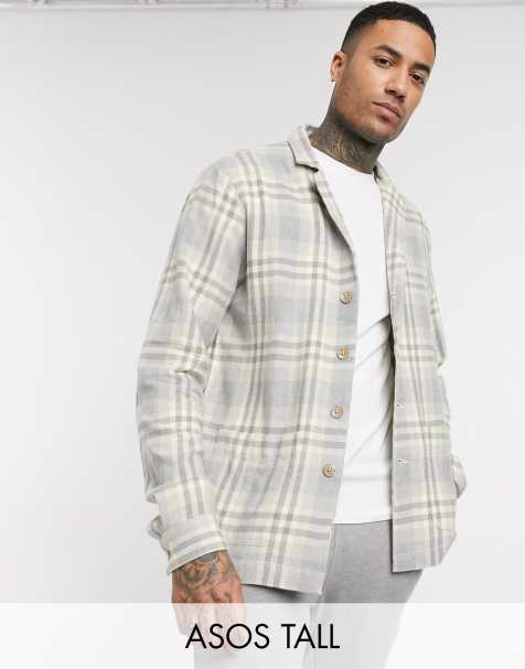ASOS DESIGN Tall - Camicia stile blazer estiva beige a quadri - view 1